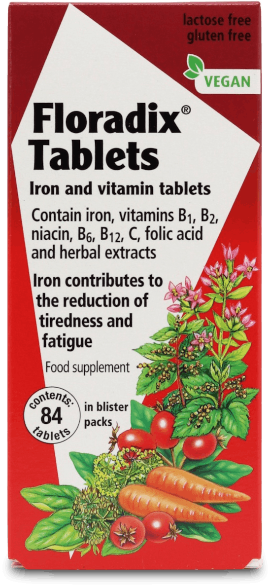 Floradix Iron And Vitamin 84 Tablets | Medino