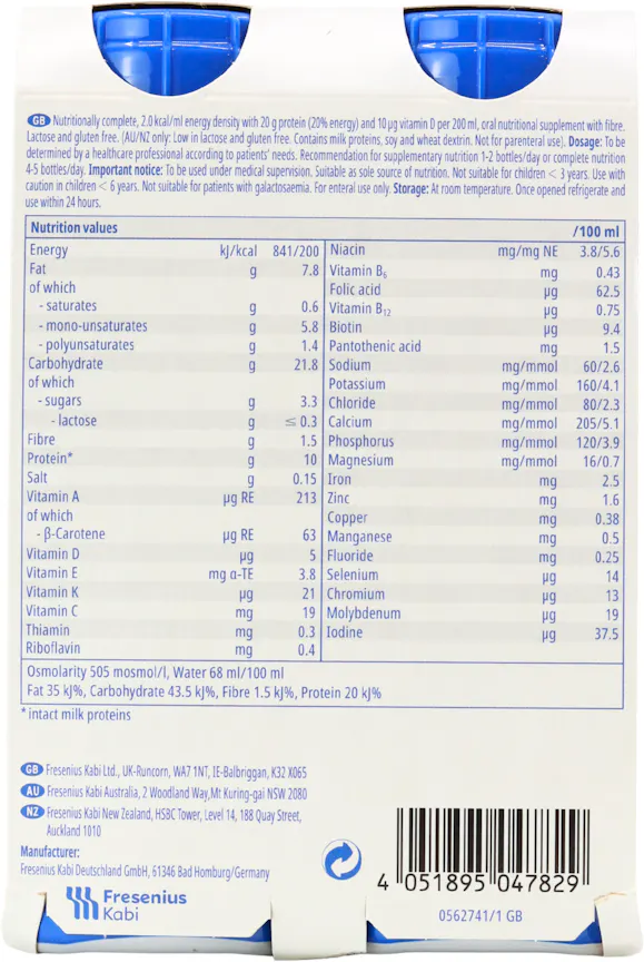 Fresubin 2kcal Fibre Drink Neutral 4 x 200ml - 2