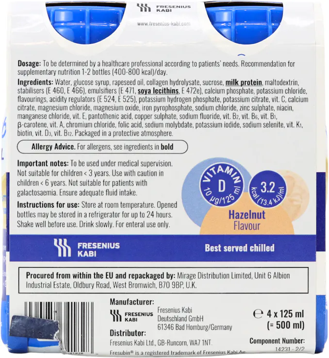 Fresubin 3.2kcal Mini Hazelnut 4 x 125ml - 3