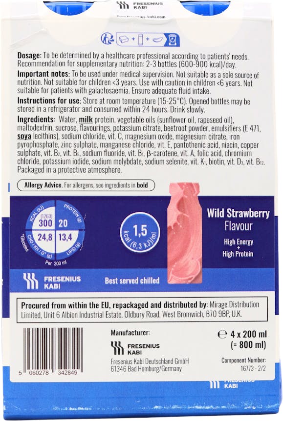 Fresubin Protein Energy Drink Strawberry 4 x 200ml - 3