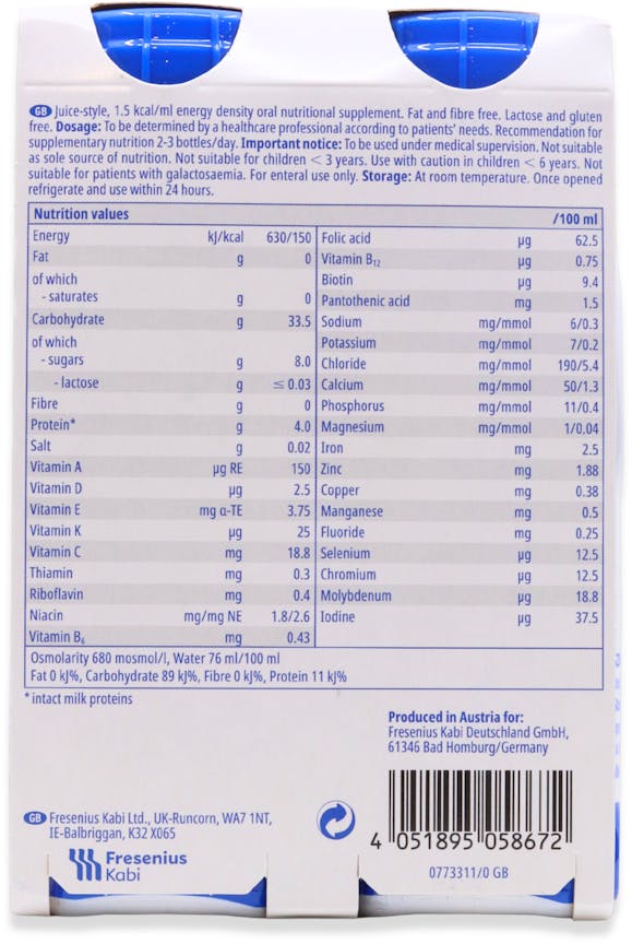 Fresubin Juicy Drink Cherry 4 x 200ml - 2