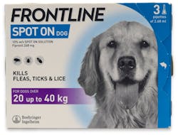 Frontline Spot On for Large Dogs 20-40kg 3 Pipettes