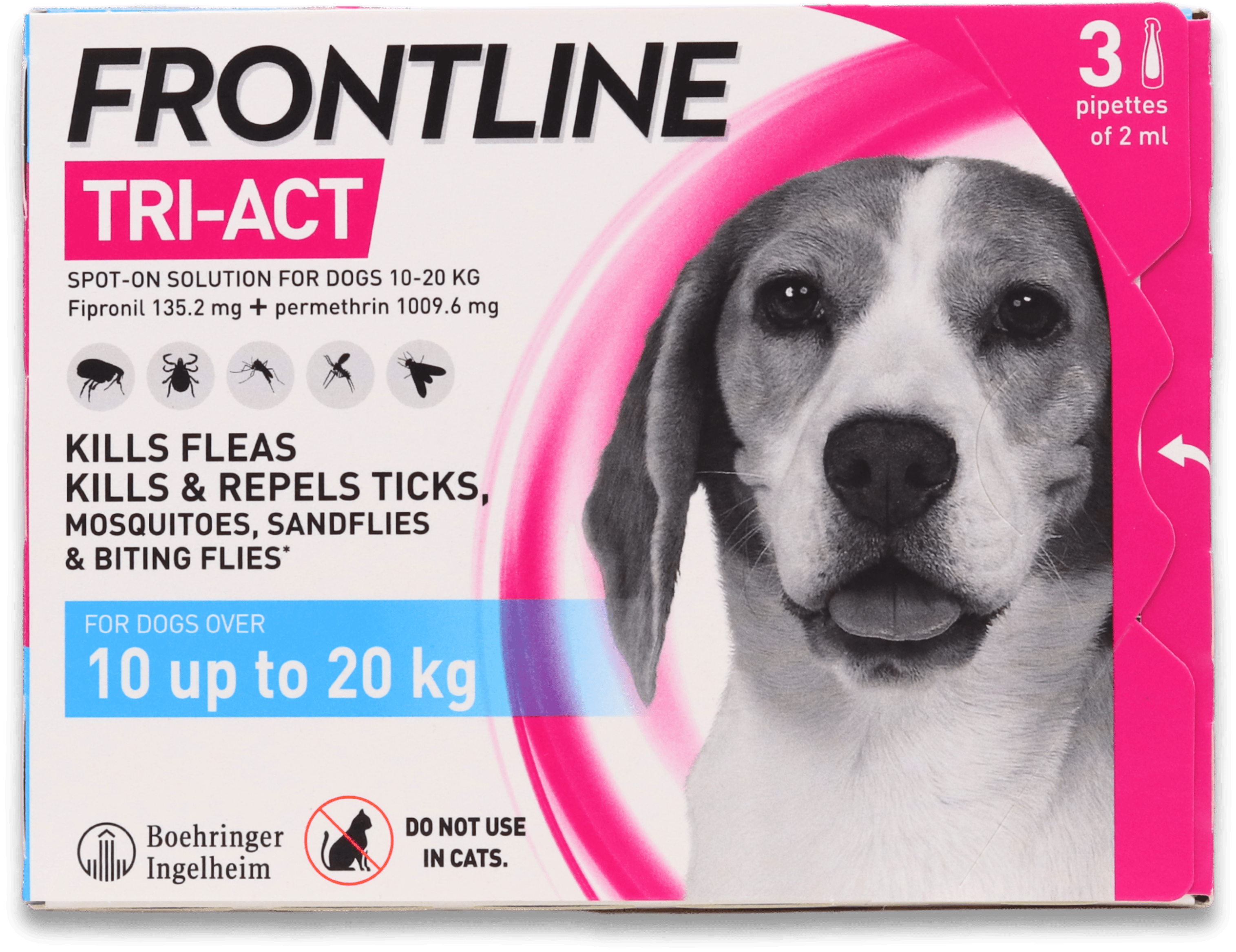 Frontline Tri-Act for Dogs 10-20kg 3 Pack