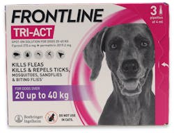 Frontline Tri-Act for Large Dogs 20-40kg 3 Pipettes