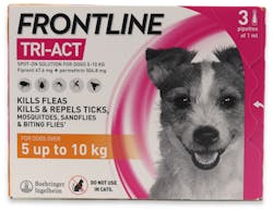 Frontline Tri-Act for Small Dogs 5-10kg 3 Pipettes