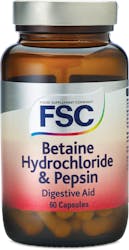 FSC Betaine Hydrochloride & Pepsin Digestive Aid 60 Capsules