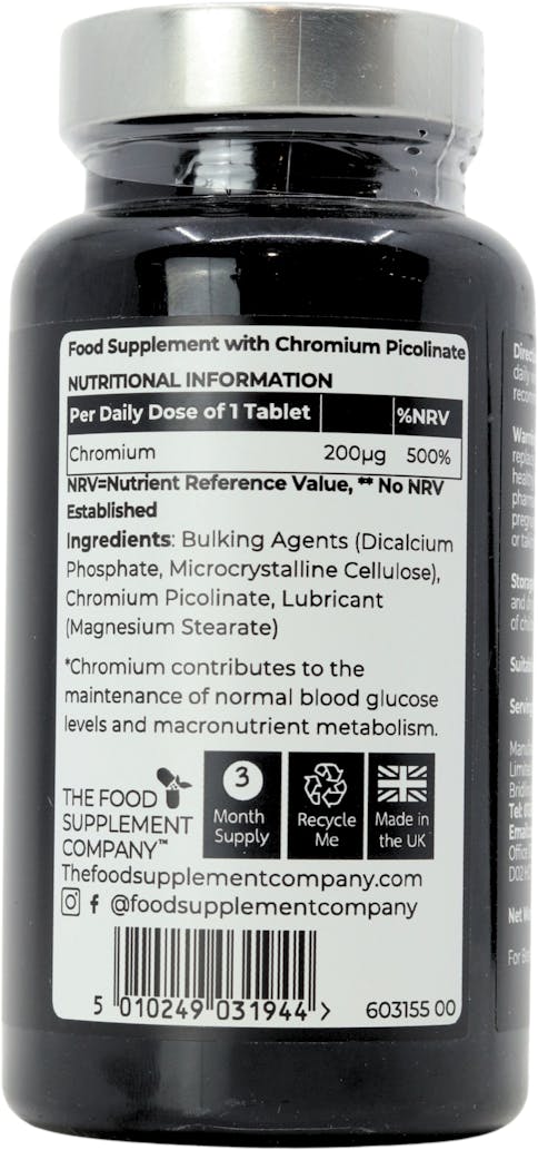 The Food Supplement Company Chromium 200ug 90 Tablets - 2