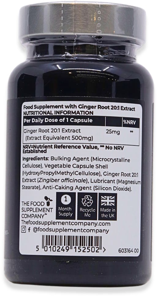 The Food Supplement Company Ginger 500mg 30 Capsules - 2