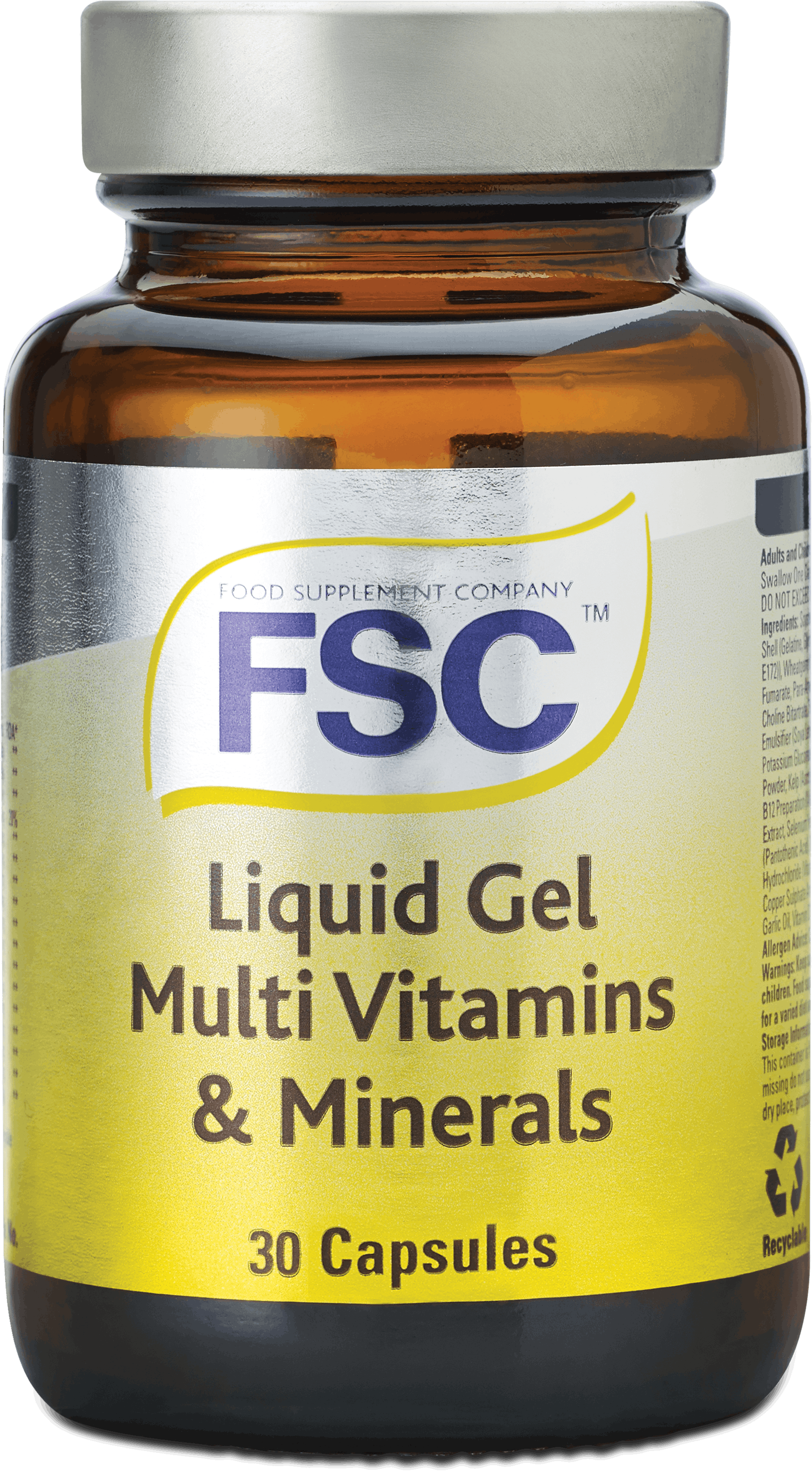 FSC Liquid Gel Multivitamins and Minerals 30 Capsules | medino