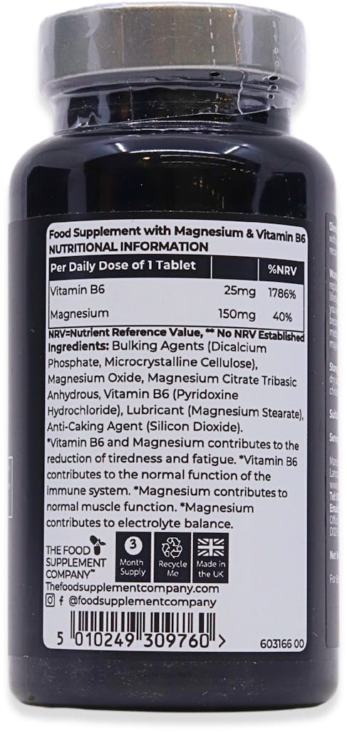 The Food Supplement Company Magnesium Vitamin B6 90 Tablets - 2