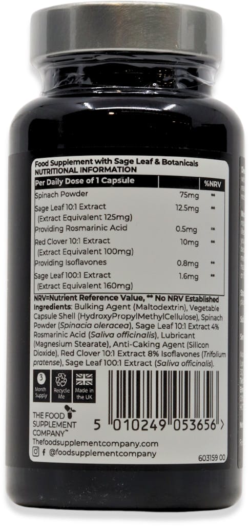 The Food Supplement Company Sage Leaf 285mg Complex 90 Capsules - 2