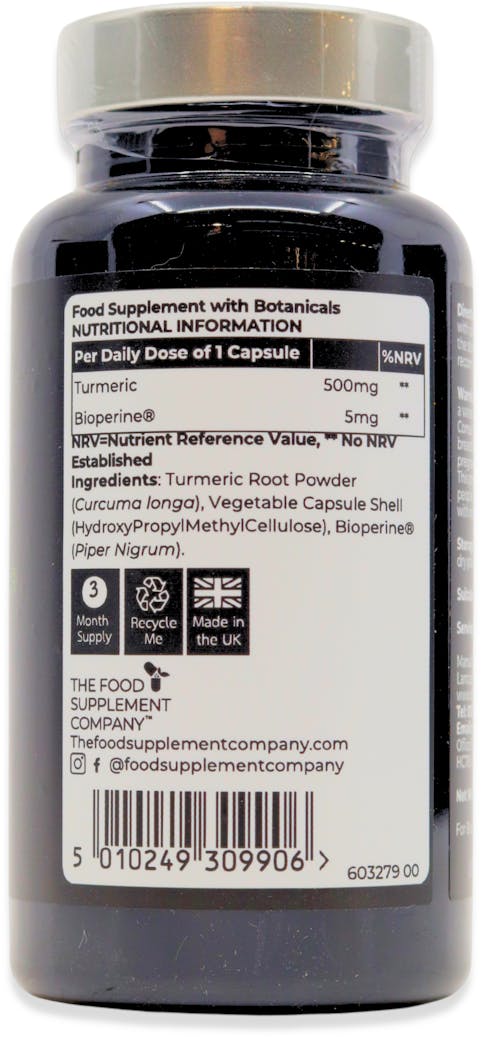 The Food Supplement Company Turmeric & Bioperine 90 Capsules - 2