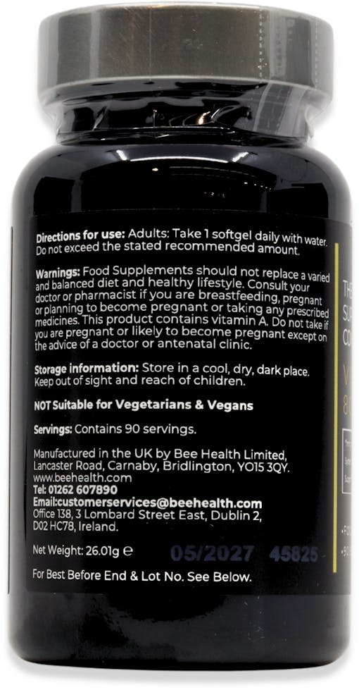 The Food Supplement Company Vitamin A 8000IU 90 Softgels - 3