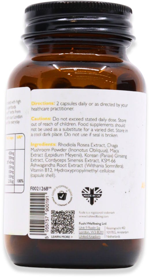 Fushi Adaptogen Energy Mushroom Blend 60 Capsules - 3