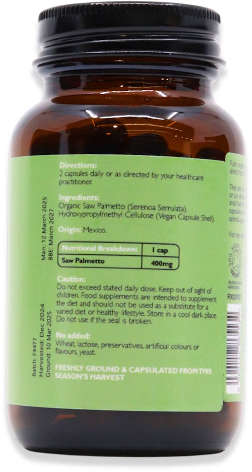 Fushi Organic Saw Palmetto 60 Capsules - 2