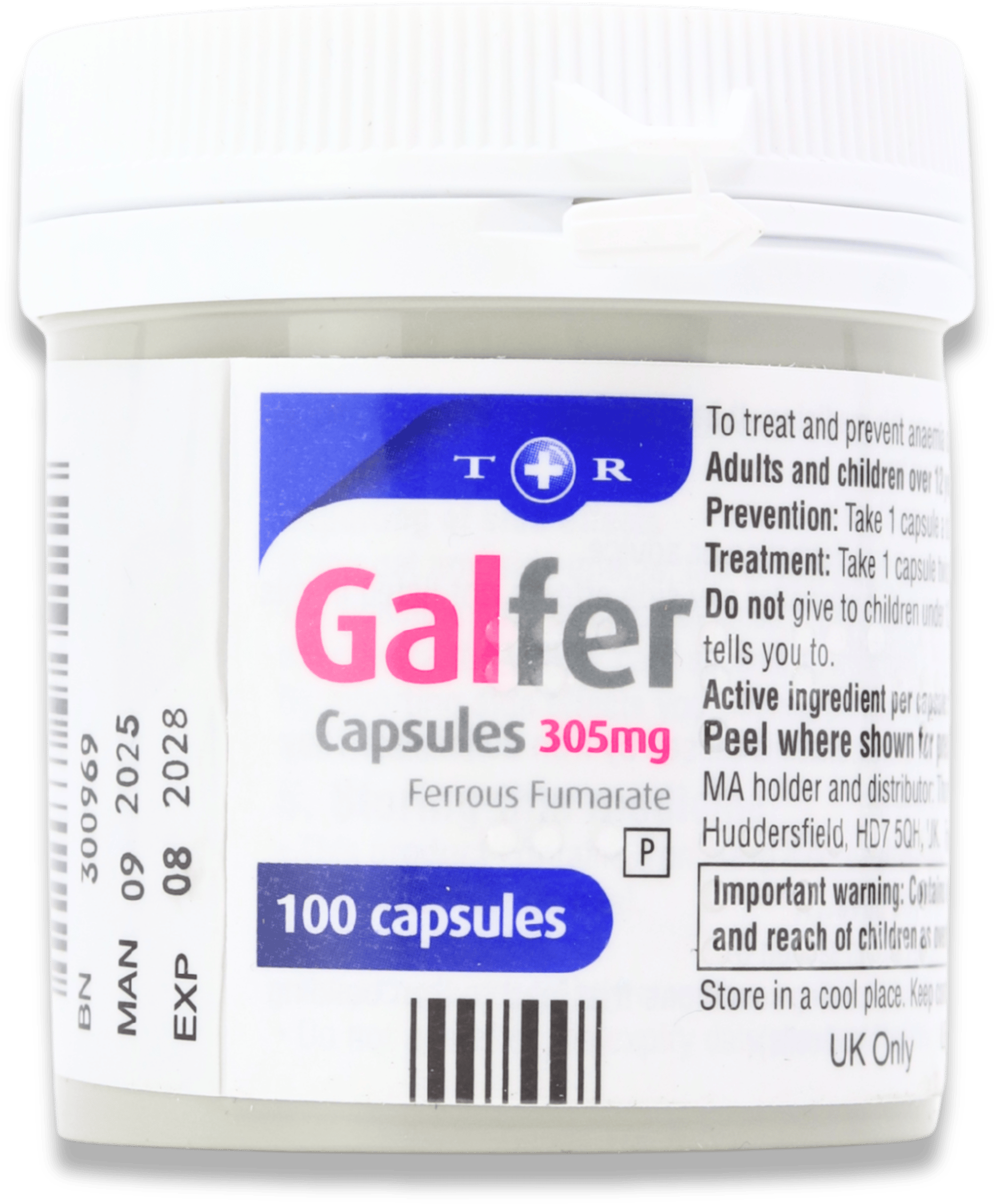 Galfer Ferrous Fumarate 305mg 100 Capsules