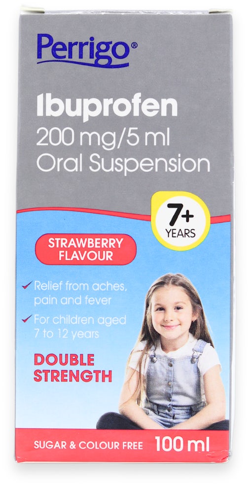Perrigo Ibuprofen 200mg/5ml Oral Suspension 100ml medino