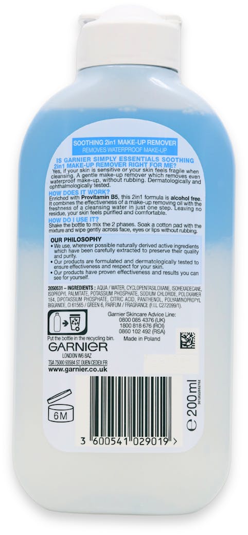 Garnier Simple Essentials Soothing 2-in-1 Makeup Remover 200ml - 2