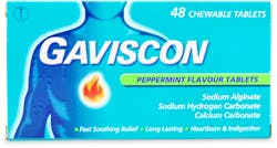 Gaviscon Core Peppermint 250mg 48 Tablets