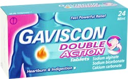 Gaviscon Double Action Mint Chewable 24 Tablets