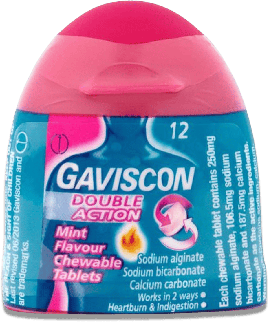 Gaviscon Double Action Mint Flavour Chewable Tablets 12 Handy Pack
