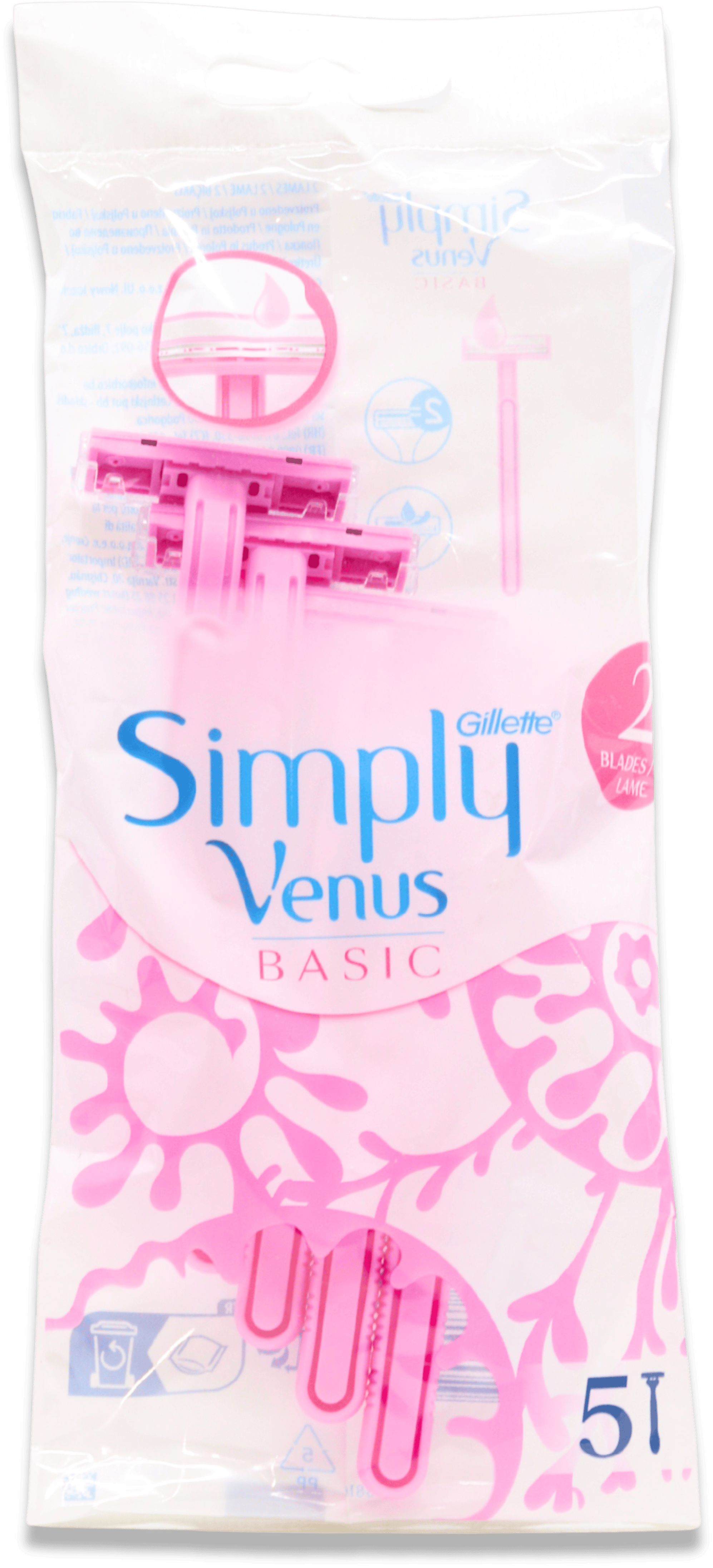 Gillette Simply Venus Basic Disposable Razors 5 Pack