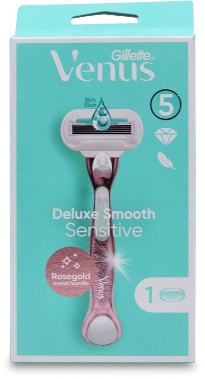 Photos - Hair Removal Cream / Wax Gillette Venus 5 Deluxe Smooth Sensitive Rosegold Razor 