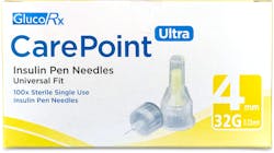 GlucoRx CarePoint 4mm 32g 100 Needles