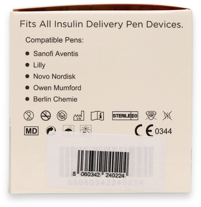 GlucoRx FinePoint Insulin Pen Needles 12mm 100 Pack - 2