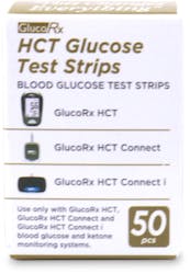 GlucoRx HCT Glucose Strips 50 pack