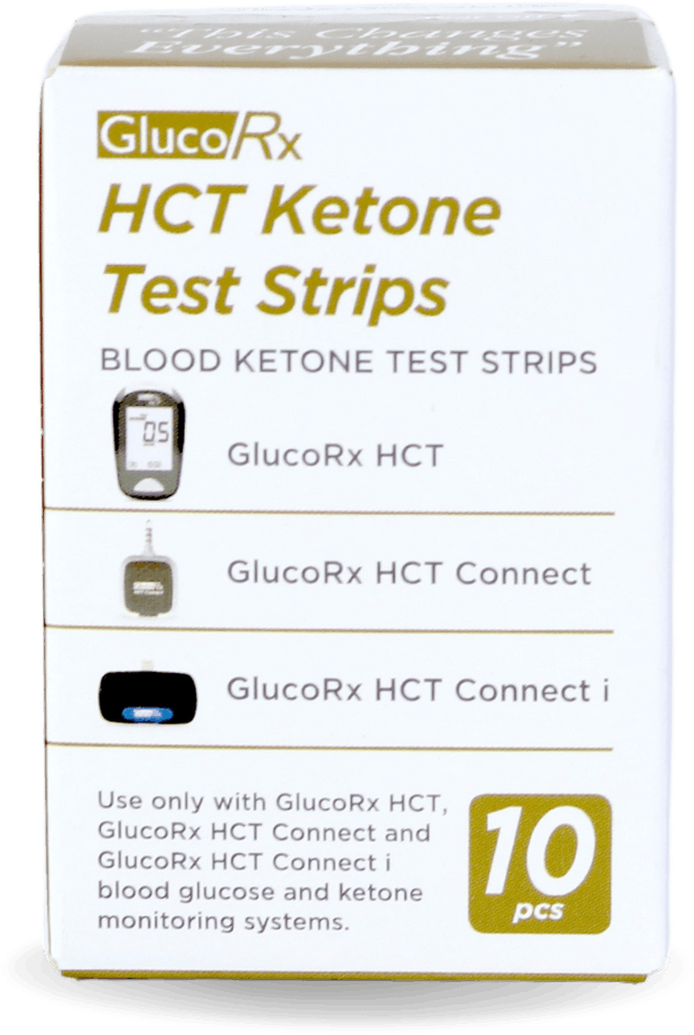 GlucoRx HCT Ketone Test 10 Strips