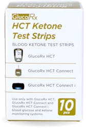 GlucoRx HCT Ketone Test 10 Strips