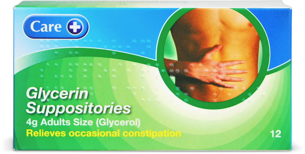Care+ Glycerin Suppositories 4g Adults 12 Pack | medino