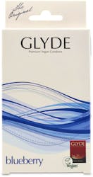 Glyde Ultra Blueberry Flavour Vegan Condoms 10 Pack