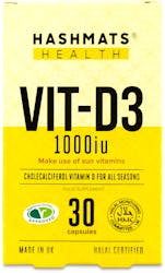 Hashmats Health Vit-D3 1000IU 30 Capsules