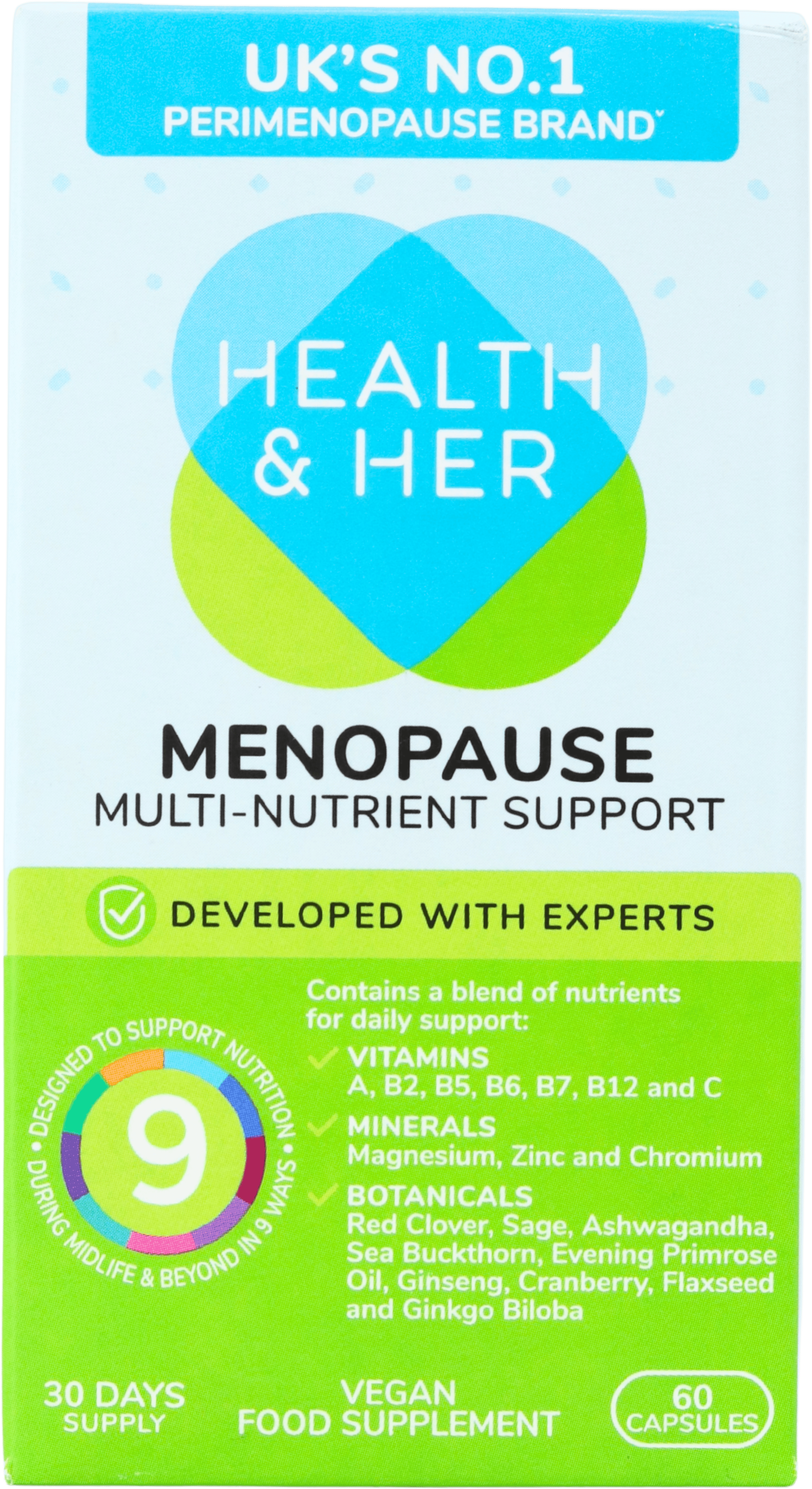 Health & Her Menopause Multi-Nutrient Support 60 Capsules