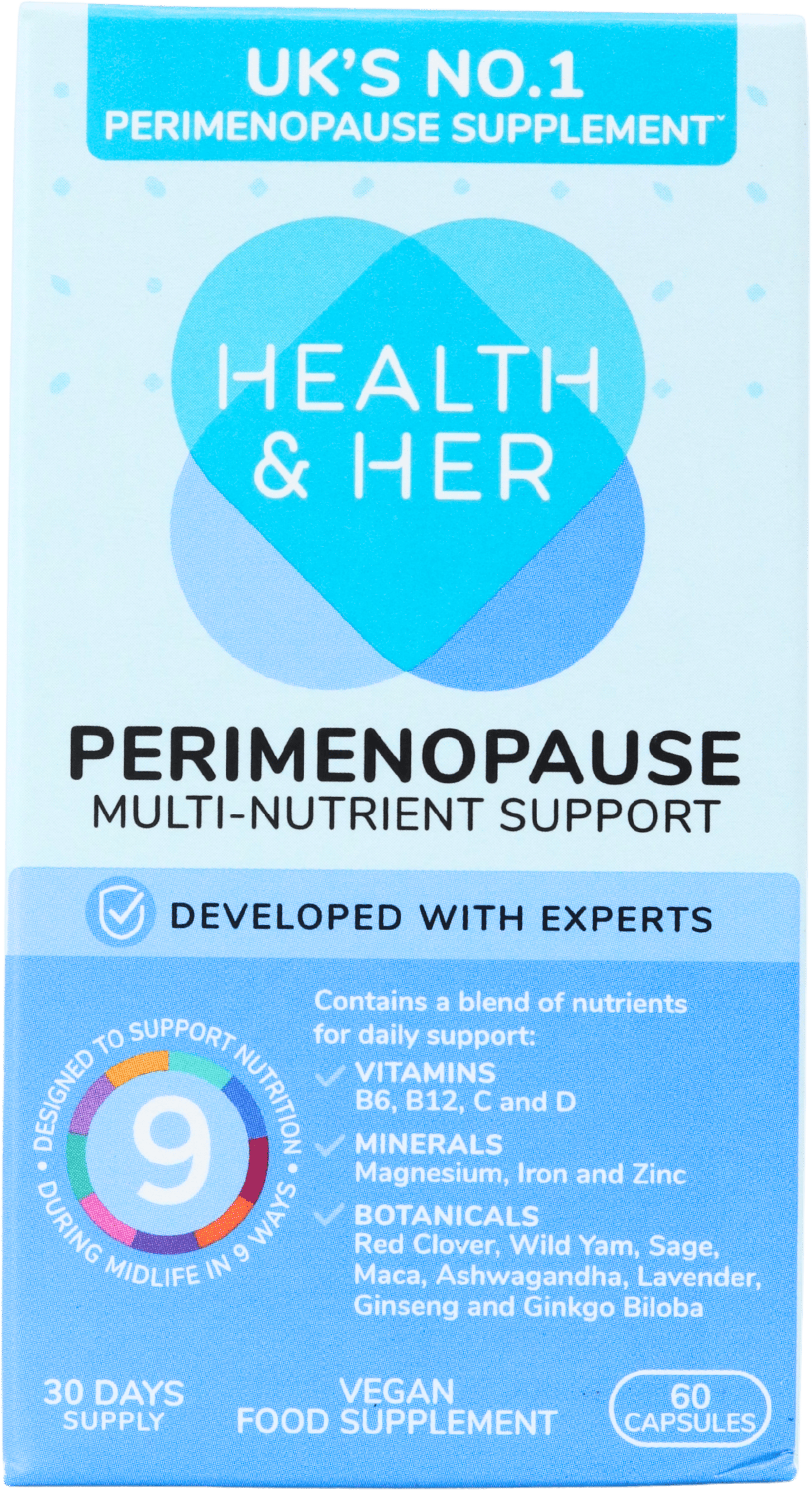 Health & Her Perimenopause Multi-Nutrient Support 60 Capsules