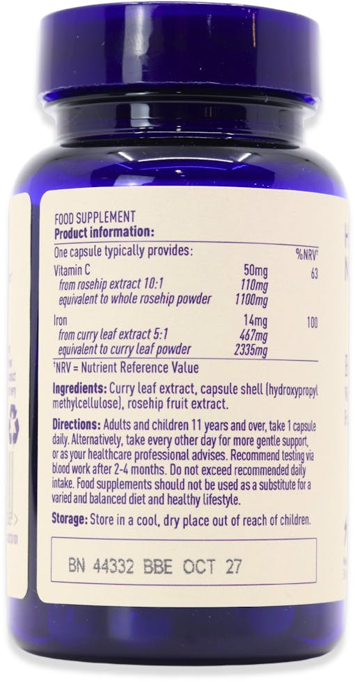 Higher Nature Botanical Iron with Vitamin C 30 Capsules - 3