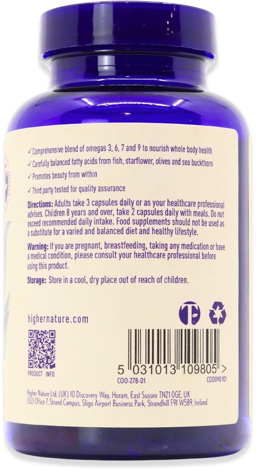 Higher Nature Complete Omegas 3:6:7:9 90 Capsules - 2