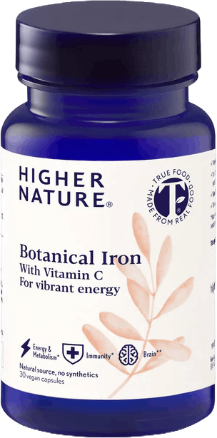 Higher Nature Botanical Iron with Vitamin C 30 Capsules