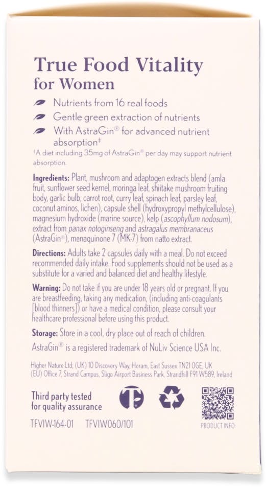 Higher Nature True Food Vitality for Women 60 Capsules - 2