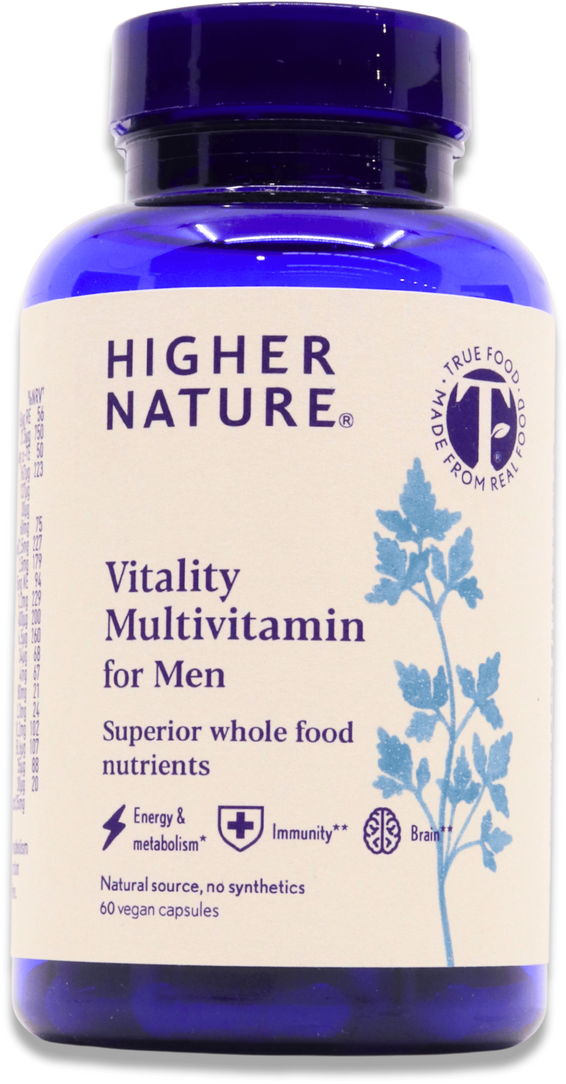 Higher Nature True Food Vitality Multivitamin for Men 60 Capsules