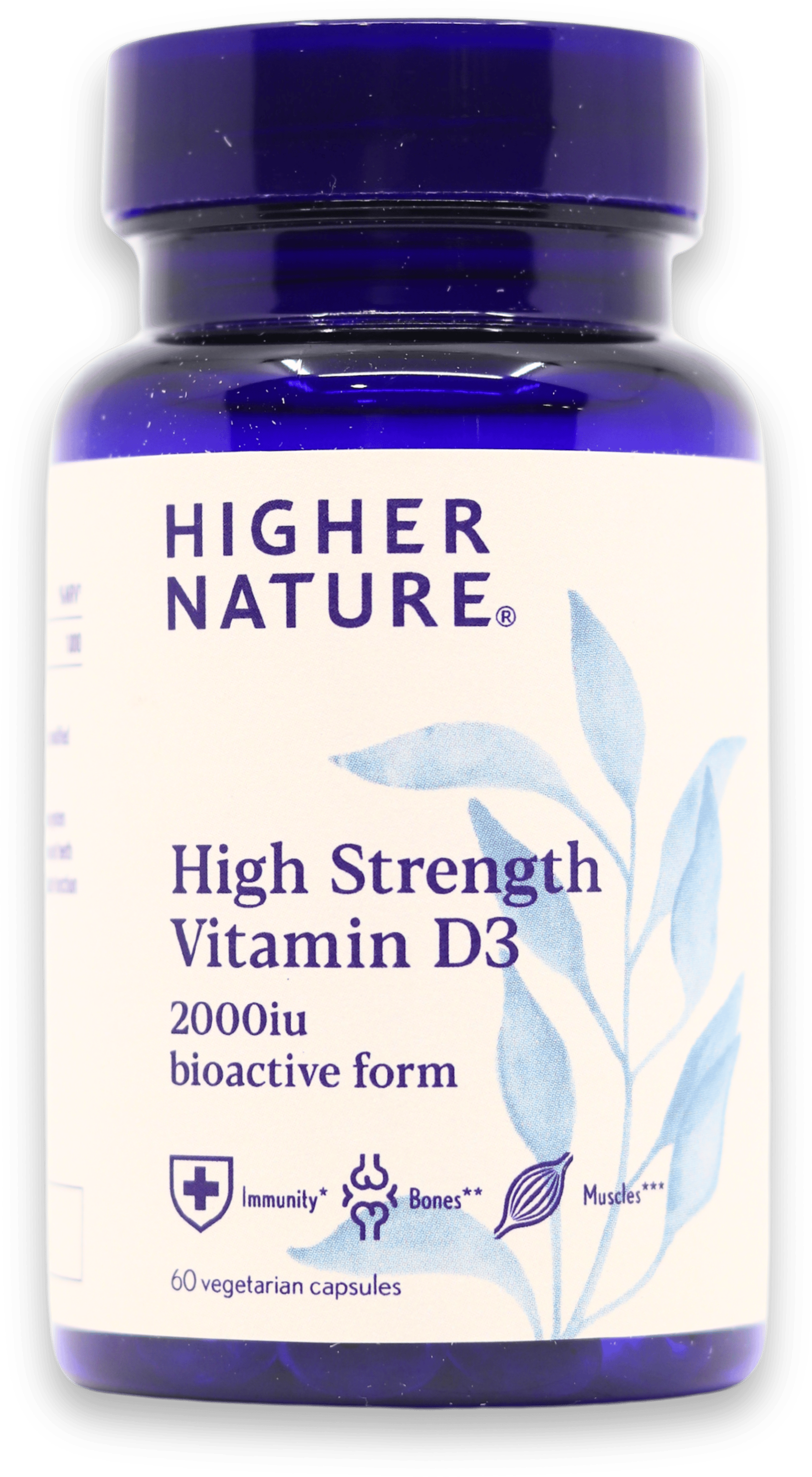Higher Nature High Strength Vitamin D3 2000IU 60 Capsules