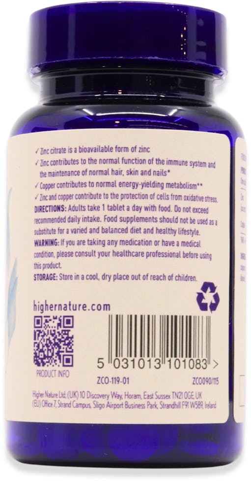 Higher Nature Zinc 90 tablets - 2