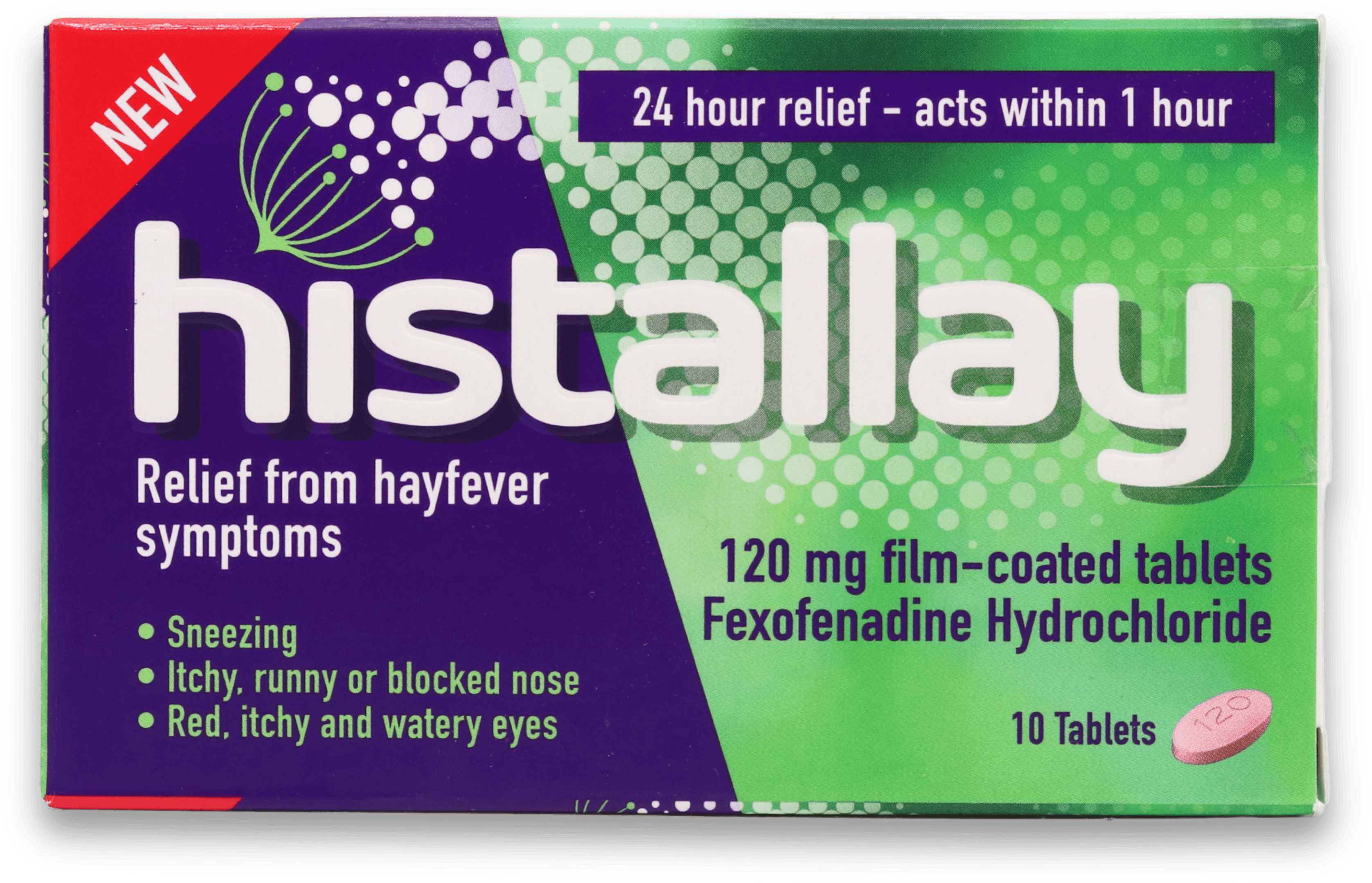 Histallay Hayfever Relief 120mg Fexofenadine 10 Tablets