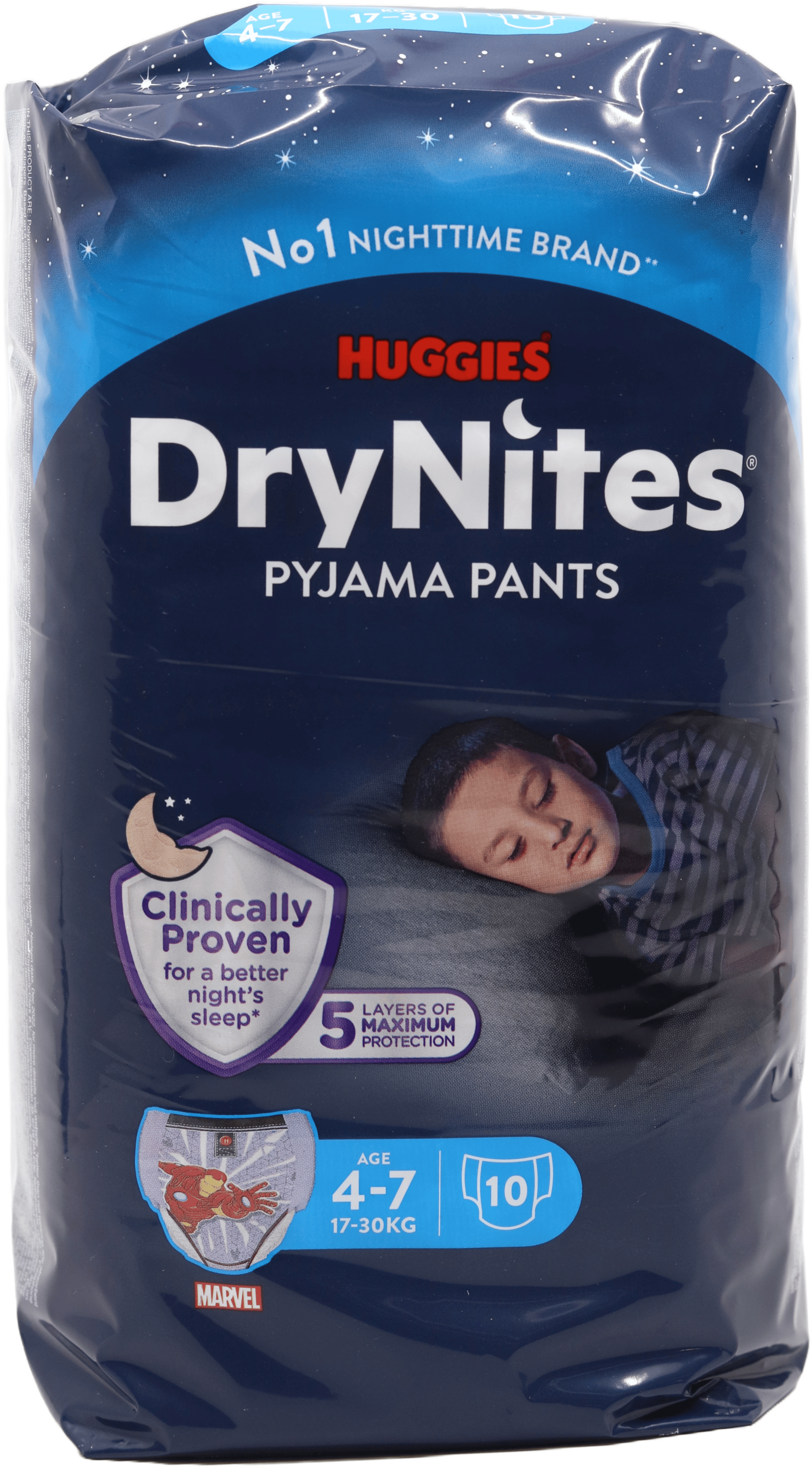 Huggies Drynites Boy 4-7 Yrs Nappies 10 Pack