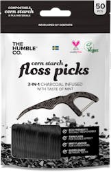The Humble Co. Dental Floss Charcoal Picks 50 Pack