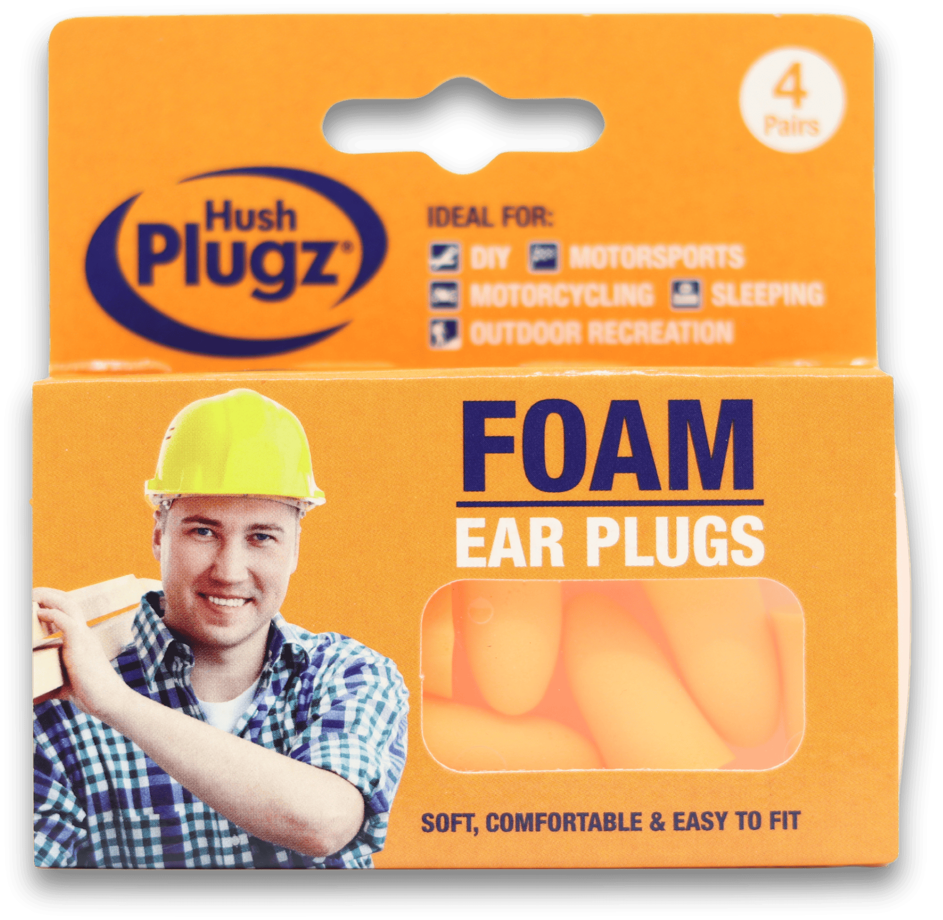 Hush Plugz DIY Foam Ear Plugs 4 Pairs