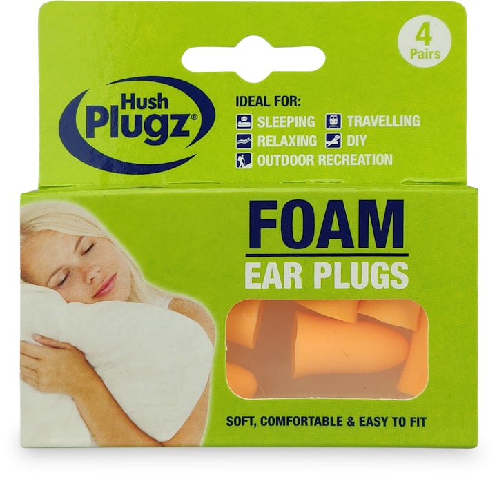 Hush Plugz Foam Plugs 4 Pairs