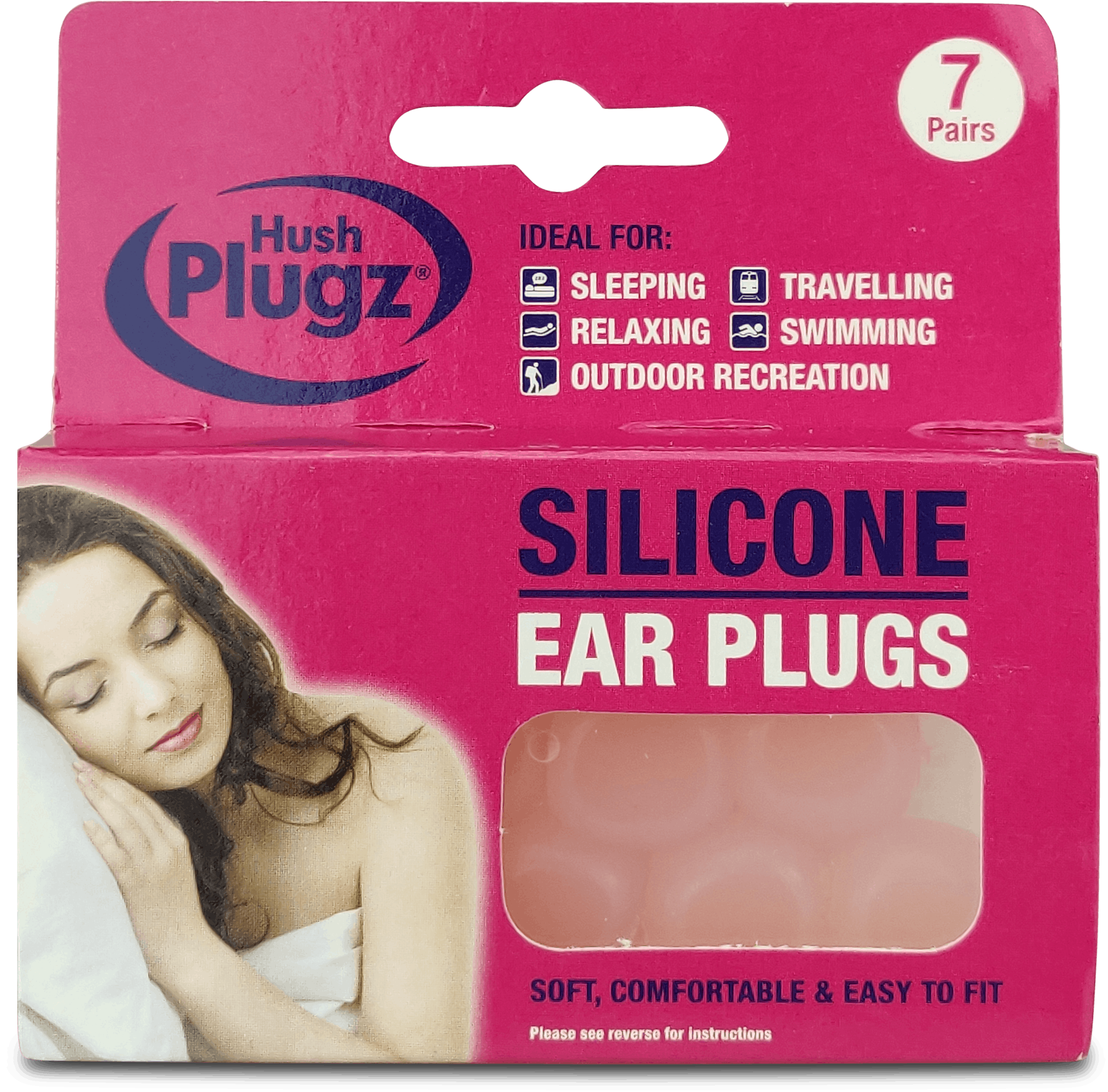 20 PACKS 7 Pairs Soft Silicone  GENUINE Hush Plugz Ear Plugs Bulk Discount 